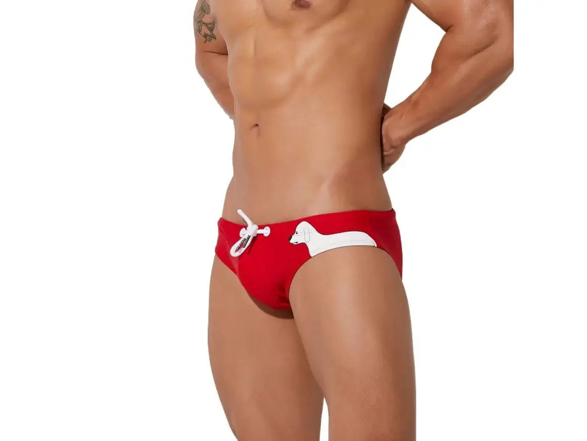 Gay Swim Briefs | SEOBEAN Puppy Print Swim Briefs