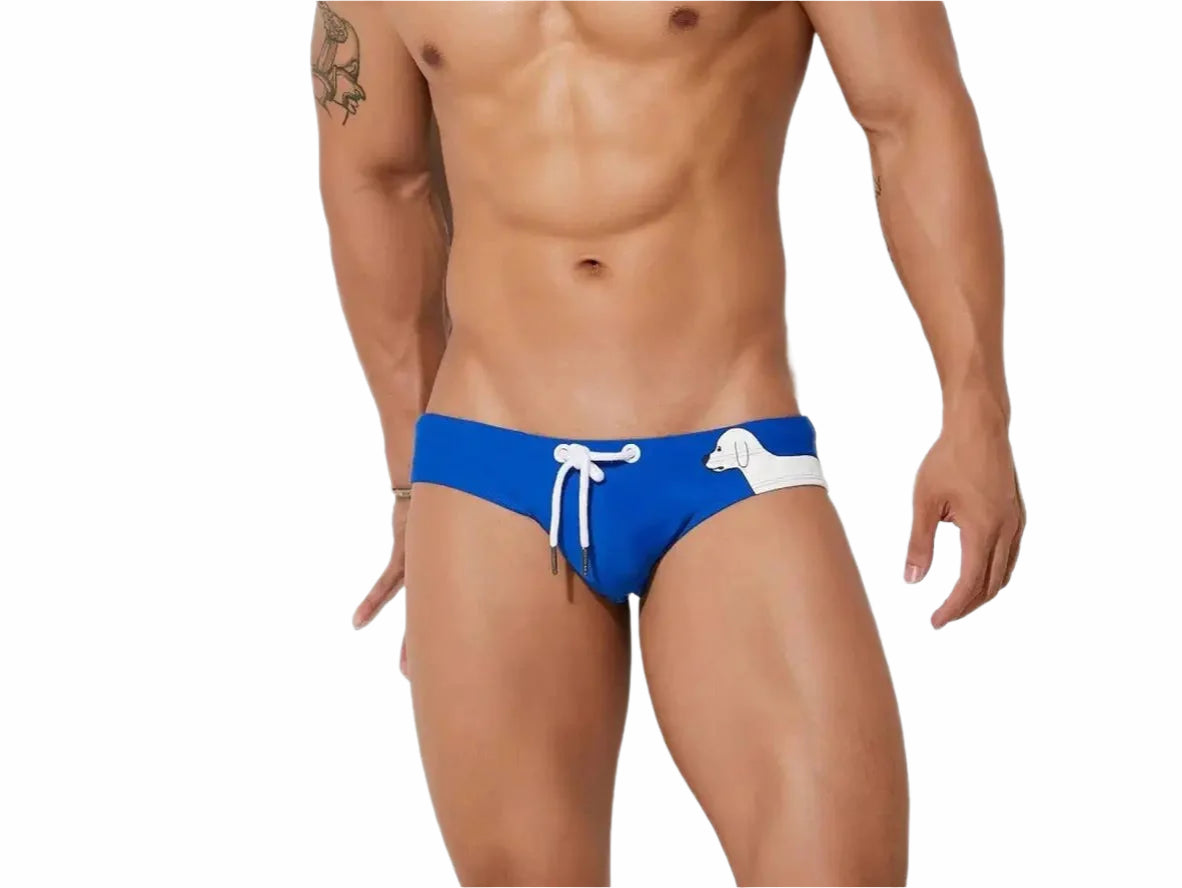 Gay Swim Briefs | SEOBEAN Puppy Print Swim Briefs
