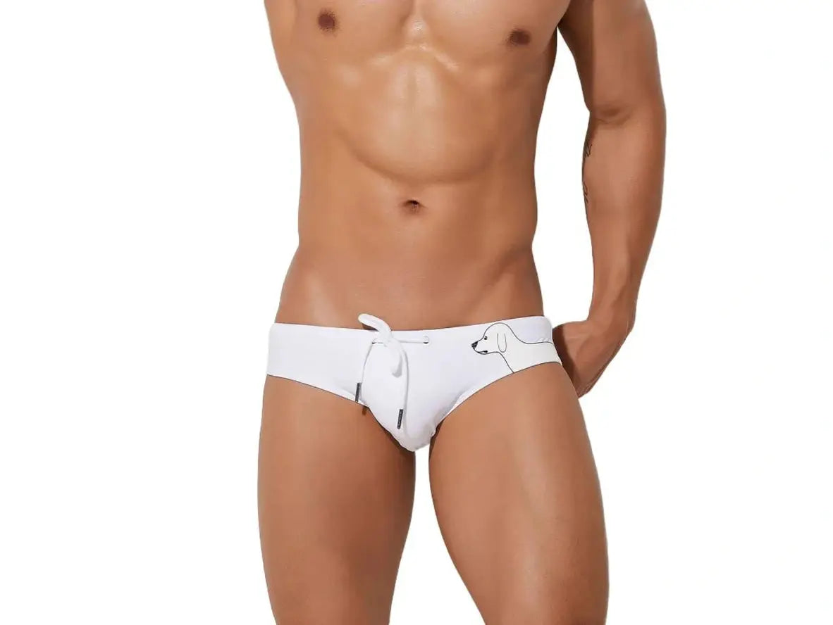 Gay Swim Briefs | SEOBEAN Puppy Print Swim Briefs