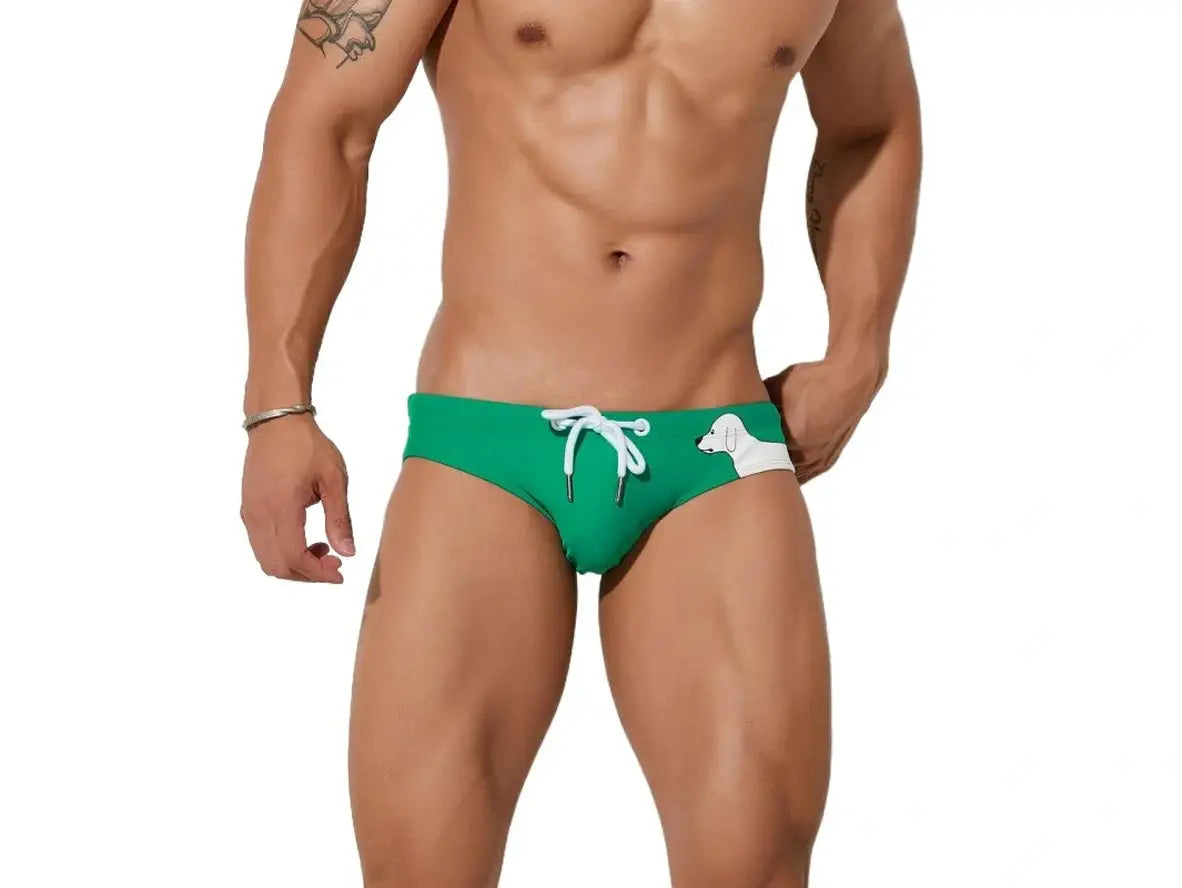 Gay Swim Briefs | SEOBEAN Puppy Print Swim Briefs