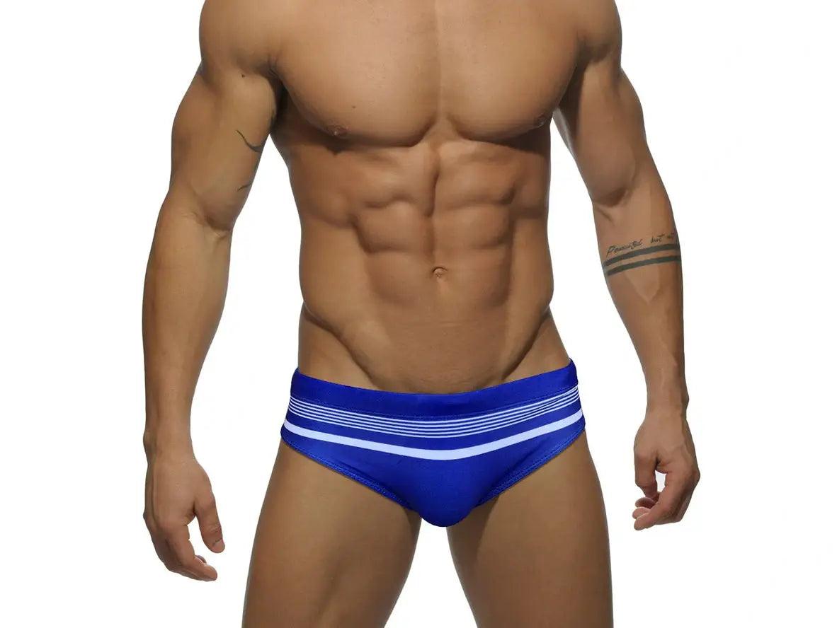 Gay Swim Briefs | Sexy Blue Stripe Swim Briefs