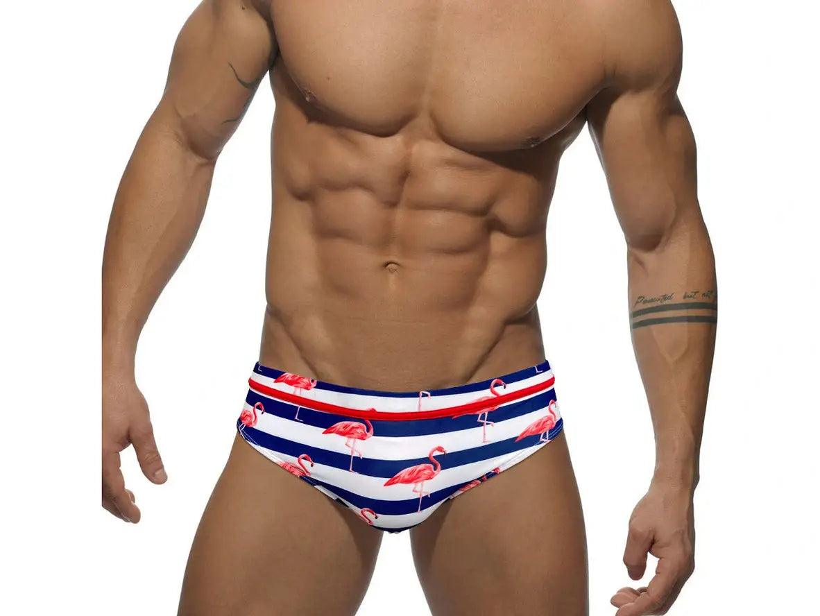 Gay Swim Briefs | Sexy Flamingo Push Up Pad Swim Briefs