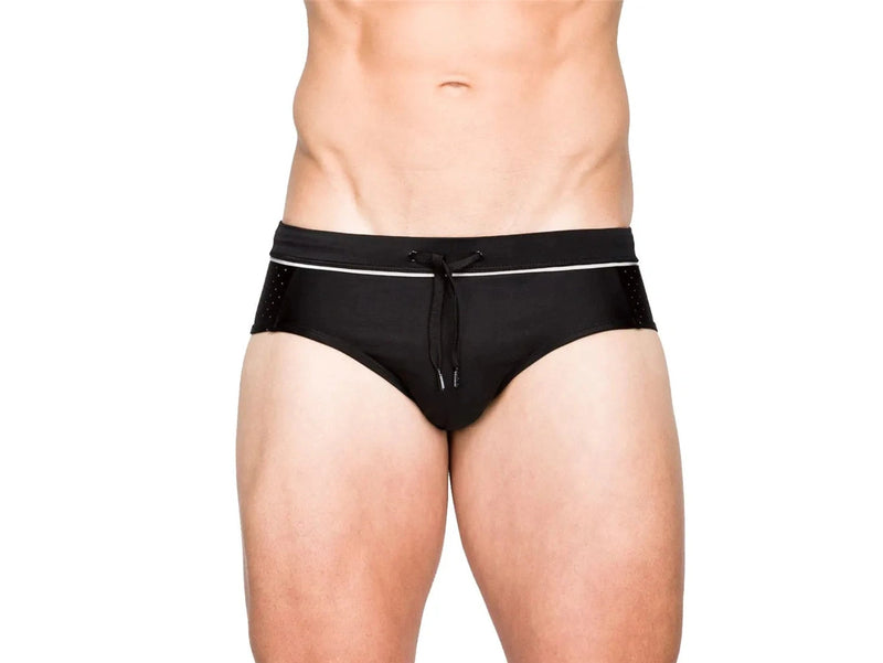 Gay Swim Briefs | UXH Black Mesh Swim Briefs