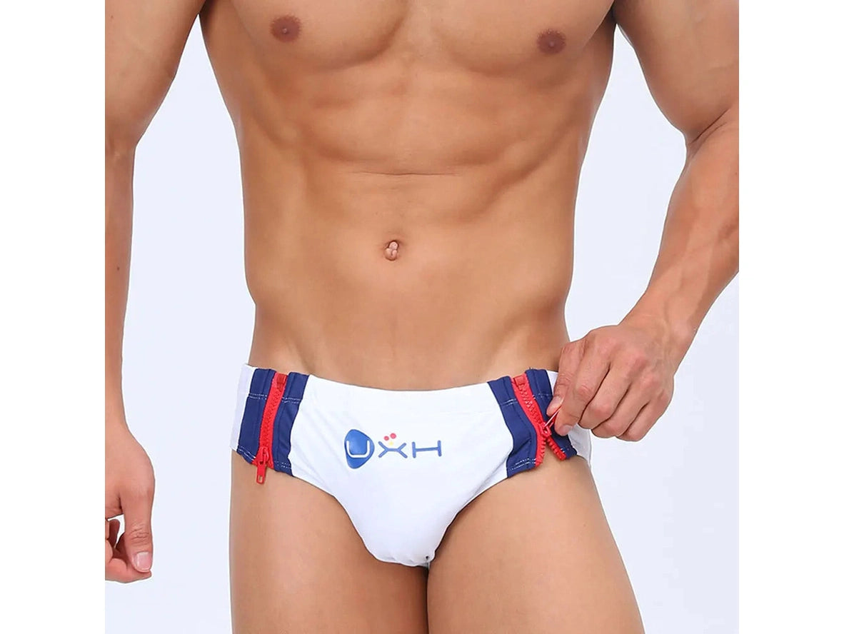 Gay Swim Briefs | UXH Easy Access Zipper Pushup Pad Swim Briefs