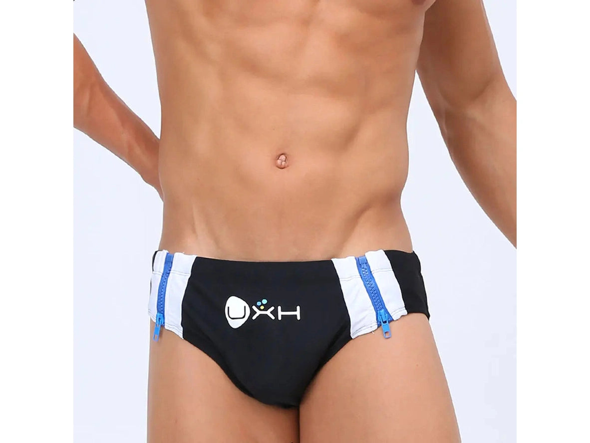 Gay Swim Briefs | UXH Easy Access Zipper Pushup Pad Swim Briefs