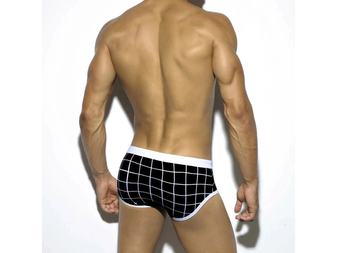 Gay Swim Briefs | UXH Grid Swim Briefs