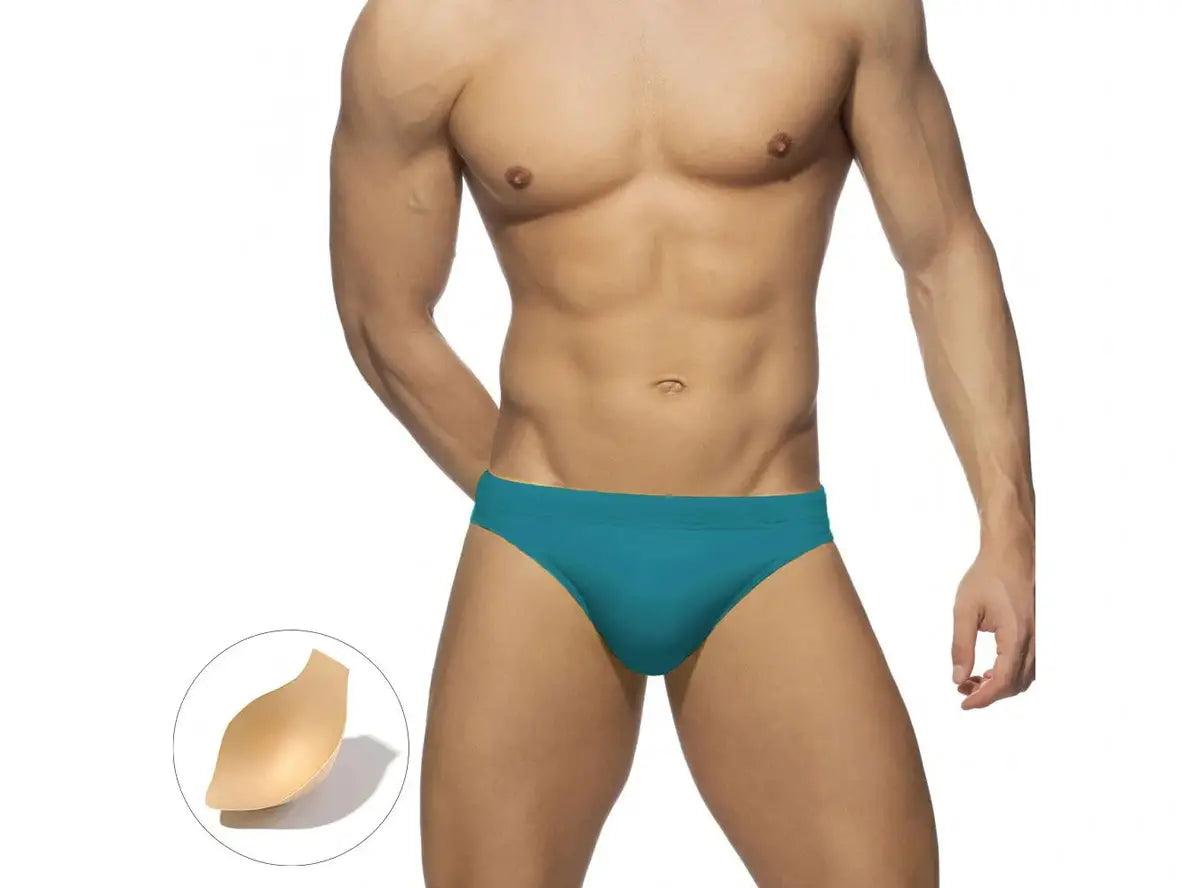 Gay Swim Briefs | UXH Pure Color Pushup Pad Swim Briefs