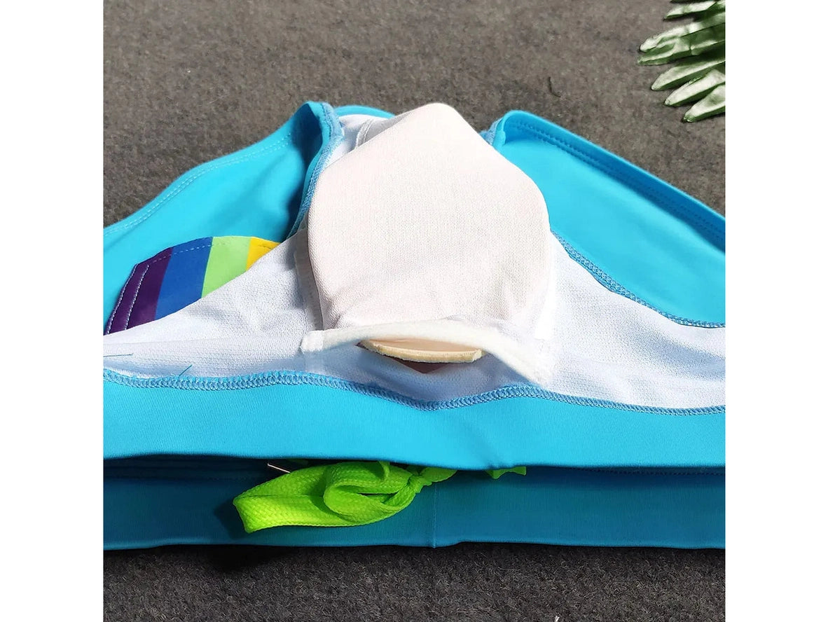 Gay Swim Briefs | UXH Pushup Pad Rainbow Pocket Swim Briefs