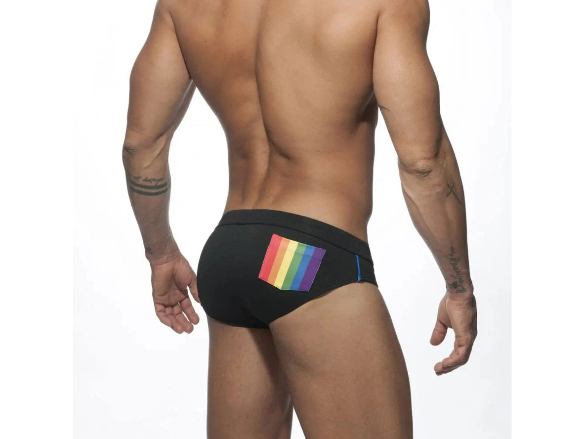 Gay Swim Briefs | UXH Pushup Pad Rainbow Pocket Swim Briefs