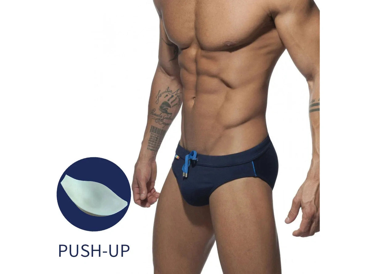 Gay Swim Briefs | UXH Pushup Pad Rainbow Pocket Swim Briefs