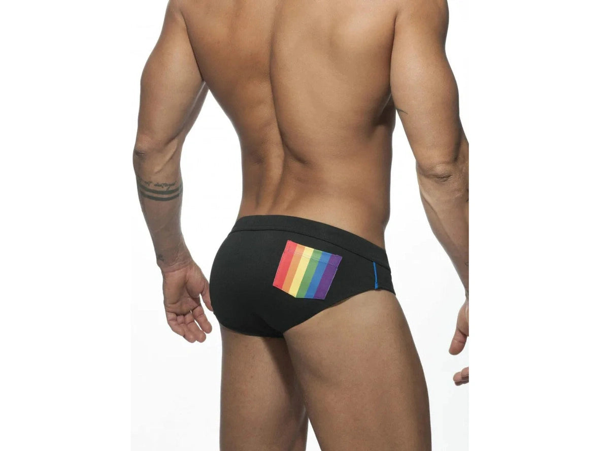 Gay Swim Briefs | UXH Pushup Pad Rainbow Pocket Swim Briefs
