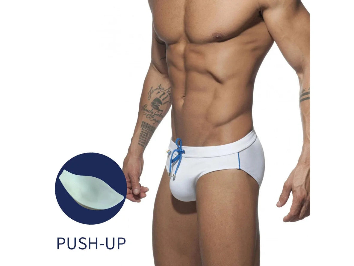 Gay Swim Briefs | UXH Pushup Pad Rainbow Pocket Swim Briefs