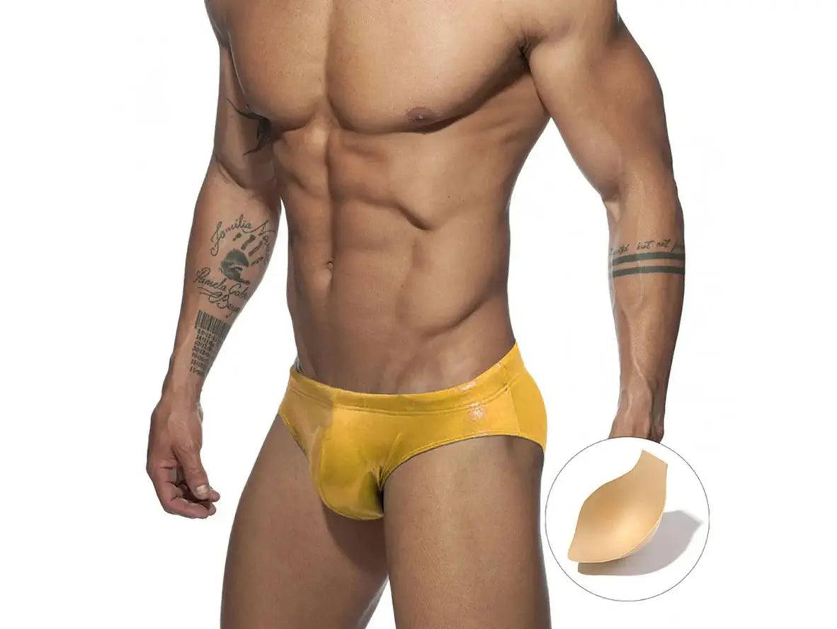 Gay Swim Briefs | UXH Shiny Pushup Pad Swim Briefs