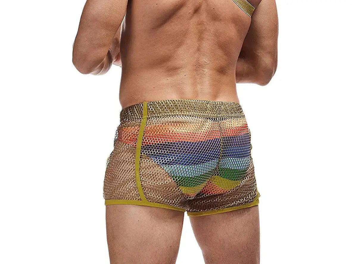 Gay Swim Shorts | AIMPACT Mesh See-Through Beach Shorts