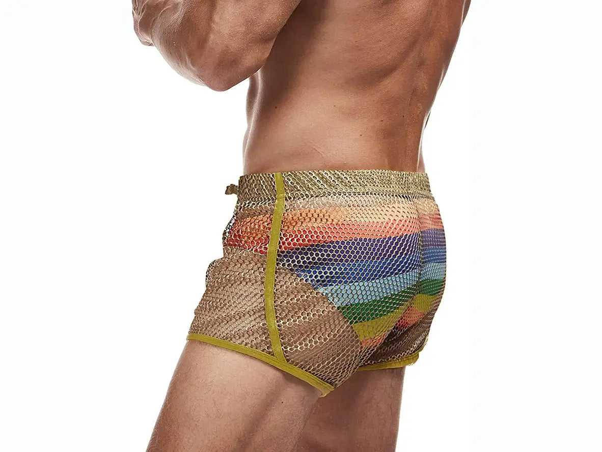 Gay Swim Shorts | AIMPACT Mesh See-Through Beach Shorts