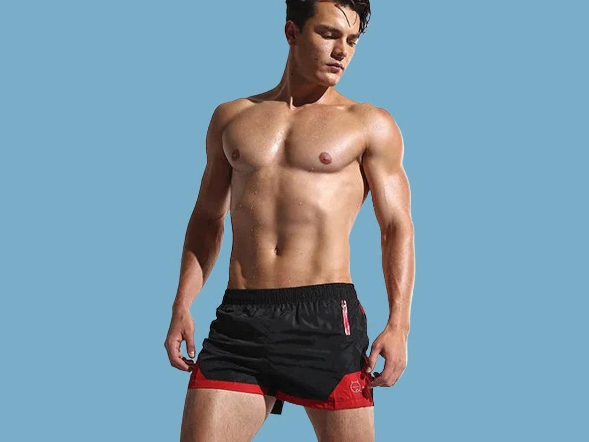 Gay Swim Shorts | AIMPACT Quick Dry Zipper Pocket Lined Swim Shorts