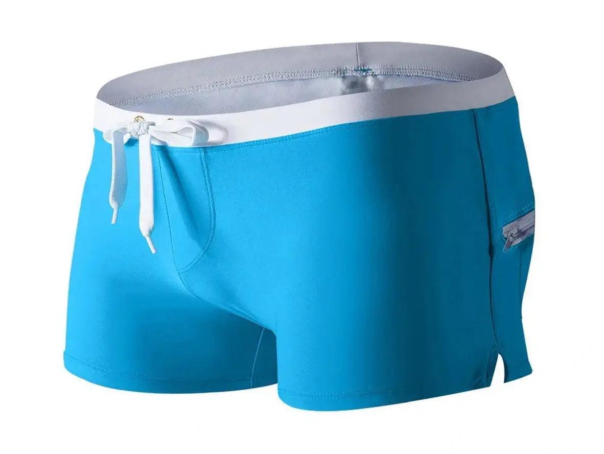 Gay Swim Shorts | Back Pocket Zipper Swim Shorts