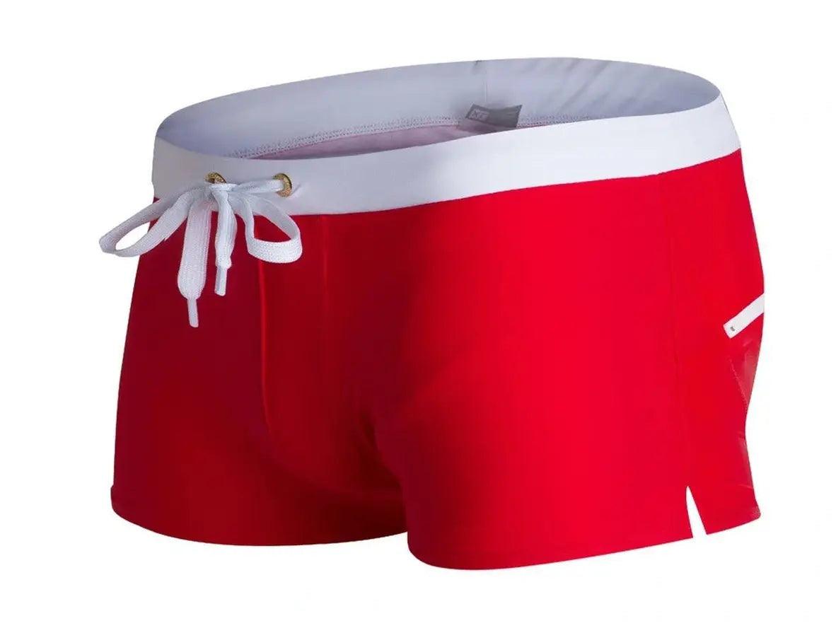 Gay Swim Shorts | Back Pocket Zipper Swim Shorts