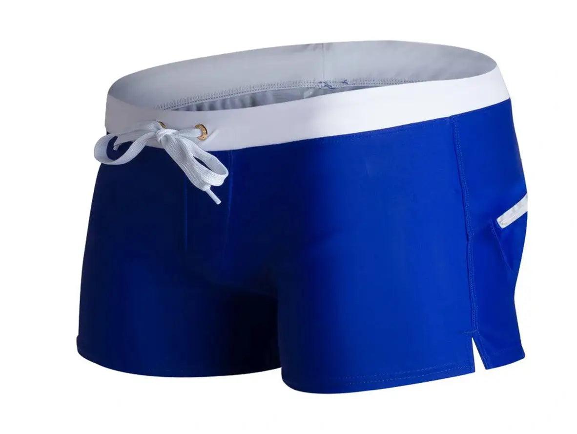 Gay Swim Shorts | Back Pocket Zipper Swim Shorts