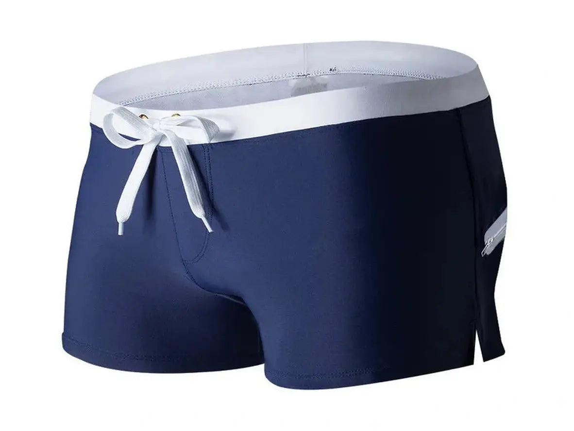 Gay Swim Shorts | Back Pocket Zipper Swim Shorts