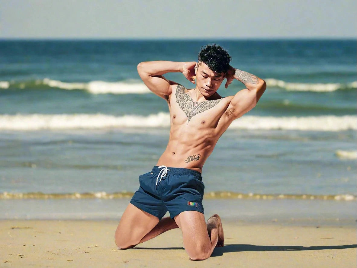 Gay Swim Shorts | DESMIIT Rainbow Beach Shorts