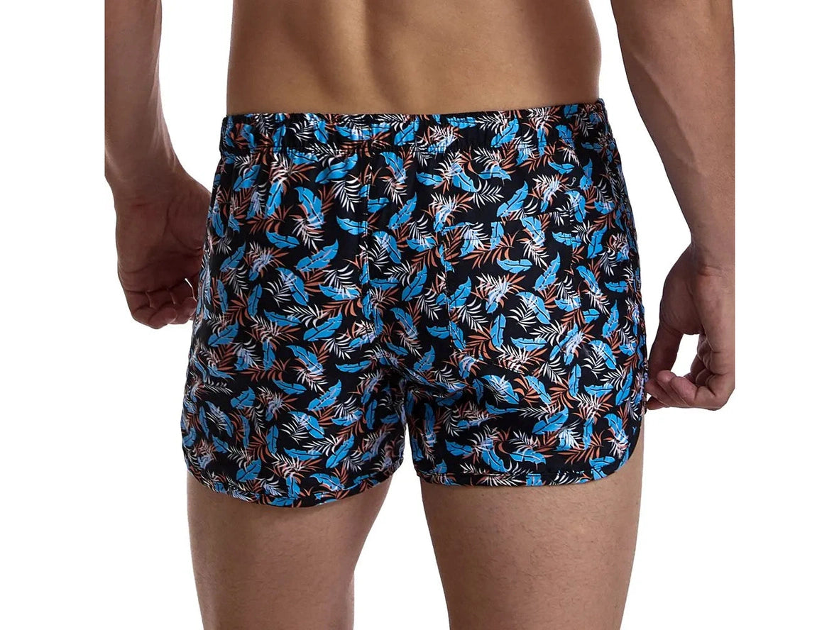 Gay Swim Shorts | JOCKMAIL Sexy Leaves Print Swim Shorts