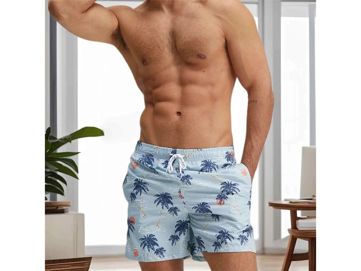 Gay Swim Shorts | Quick Dry Tropical Print Beach Shorts