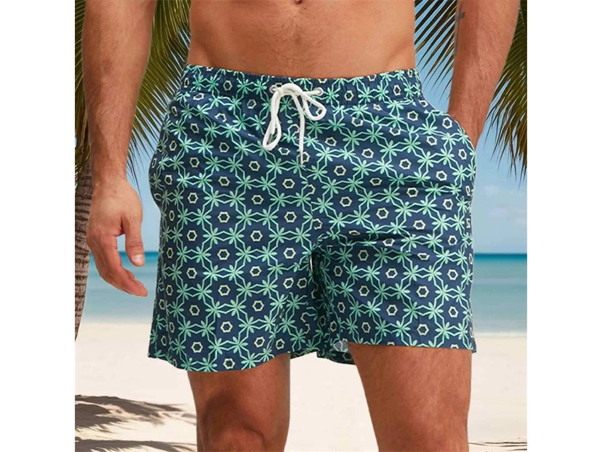 Gay Swim Shorts | Quick Dry Tropical Print Beach Shorts