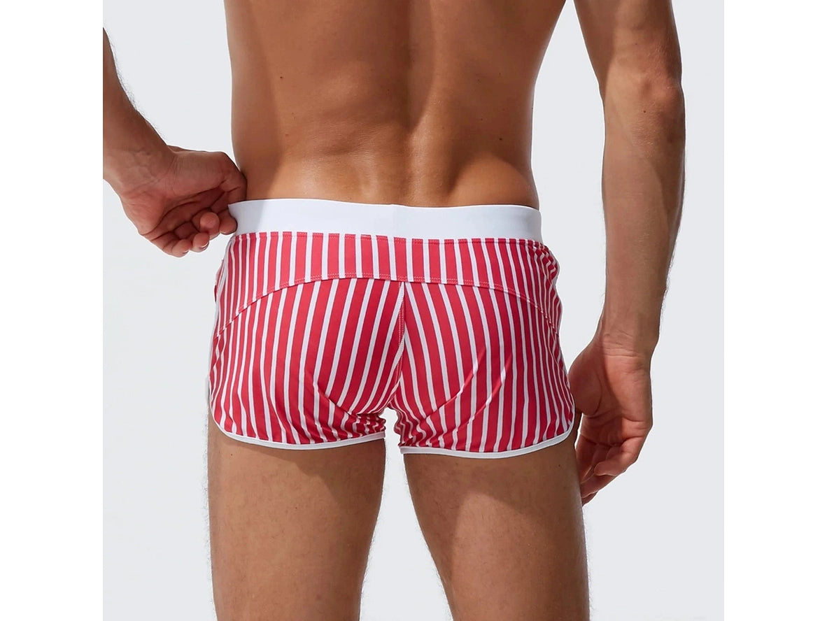 Gay Swim Shorts | Sexy Short Stripe Beach Shorts
