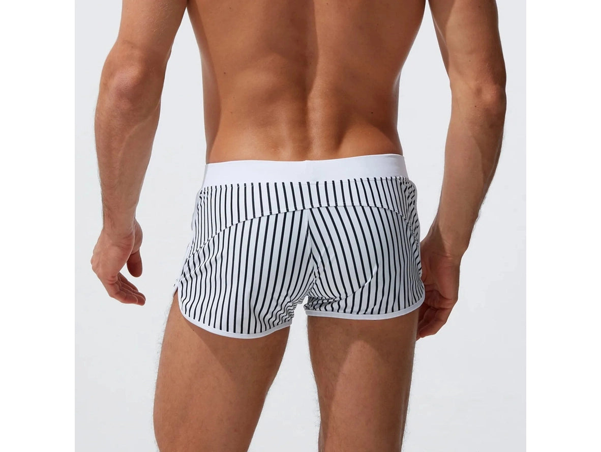 Gay Swim Shorts | Sexy Short Stripe Beach Shorts