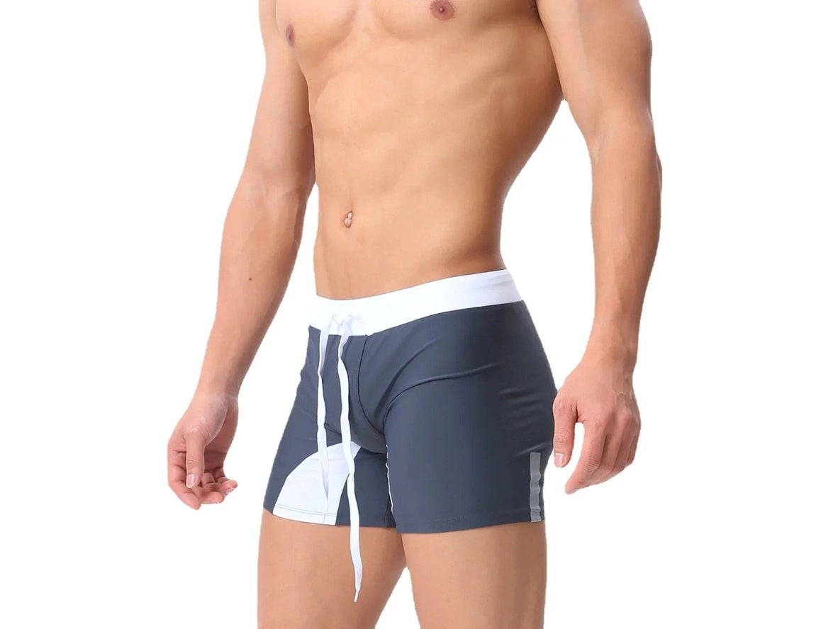 Gay Swim Trunks | Hot Color Contrast Swim Trunks