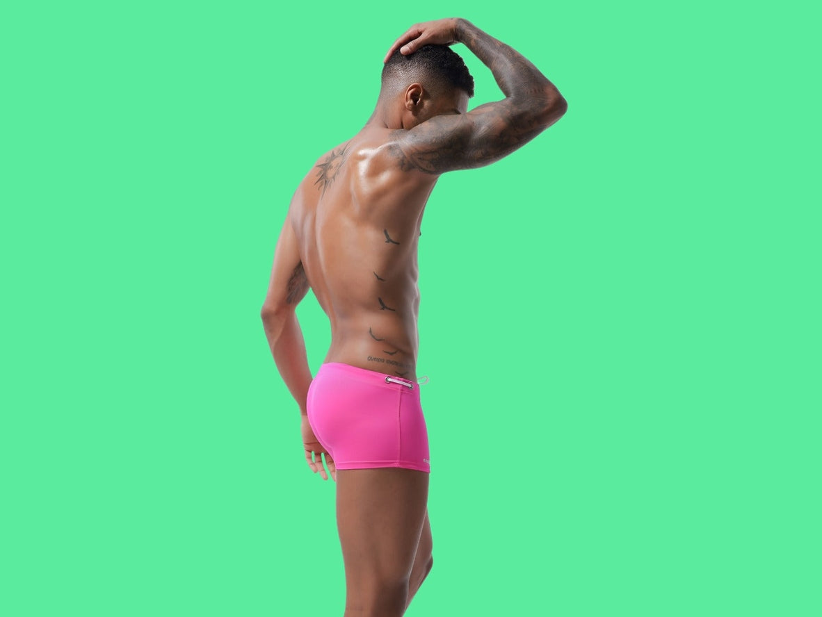 Gay Swim Trunks | MENSSEXI Low-Rise Solid Swim Trunks