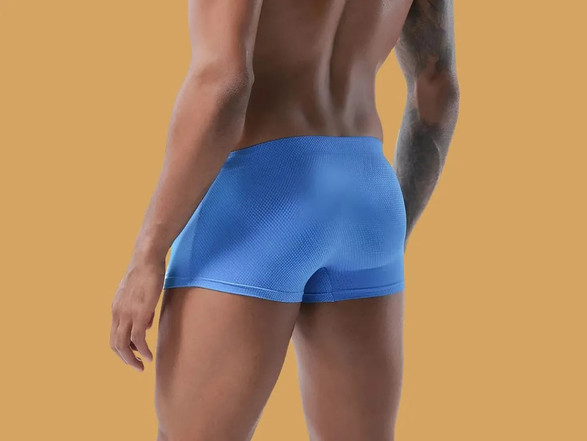 Gay Swim Trunks | MENSSEXI Low-Rise Solid Swim Trunks