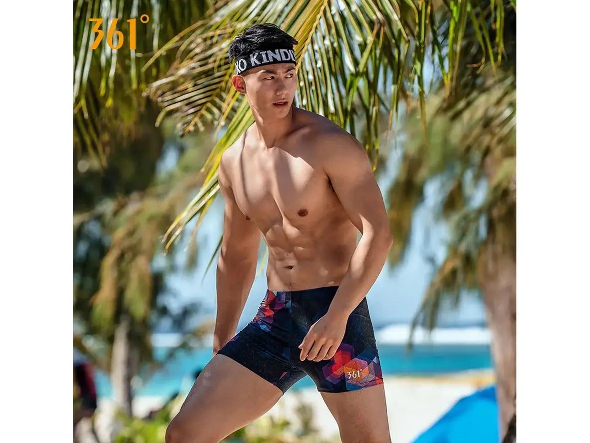 Gay Swim Trunks | Sexy Black Print Swimming Trunks