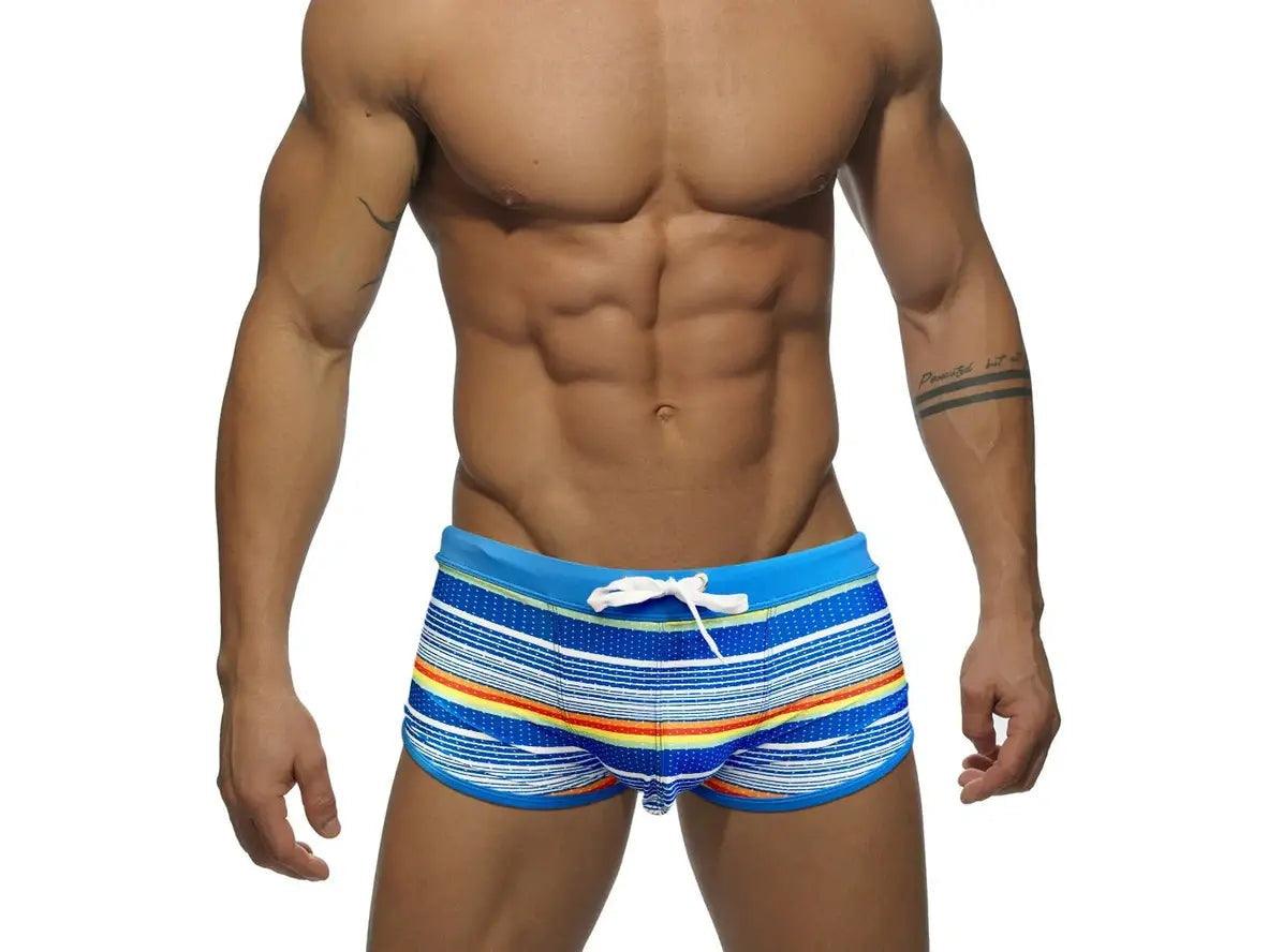 Gay Swim Trunks | Sexy Stripe Low-Rise Swim Trunks