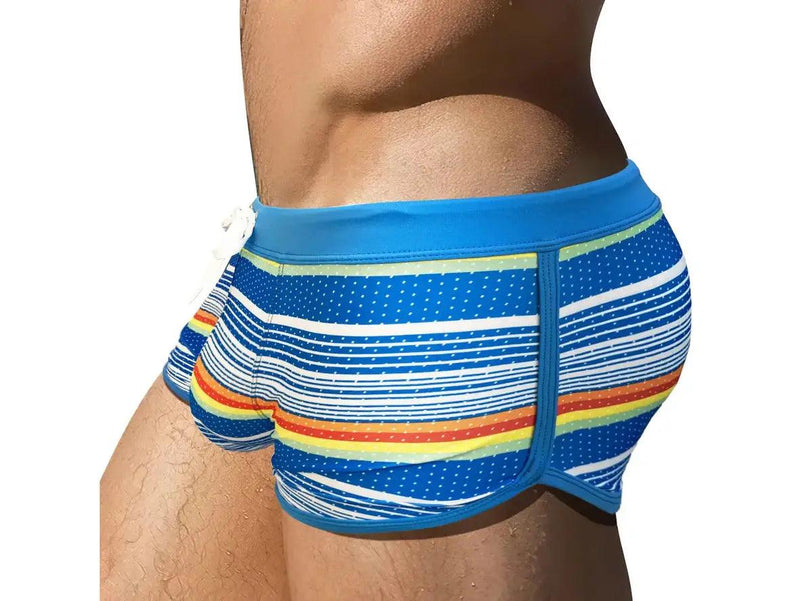 Gay Swim Trunks | Sexy Stripe Low-Rise Swim Trunks