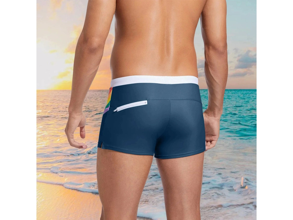 Gay Swim Trunks | Summer Pride Square Cut Trunks