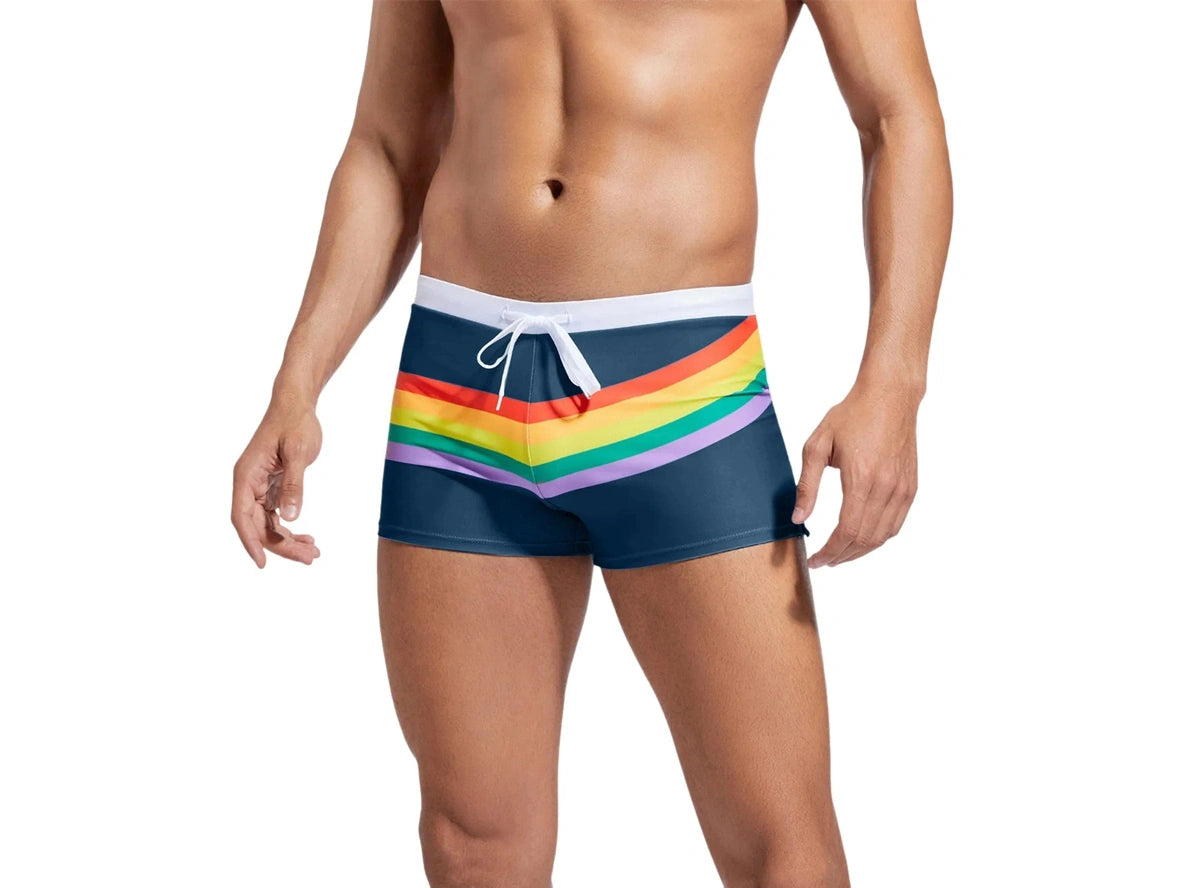 Gay Swim Trunks | Summer Pride Square Cut Trunks