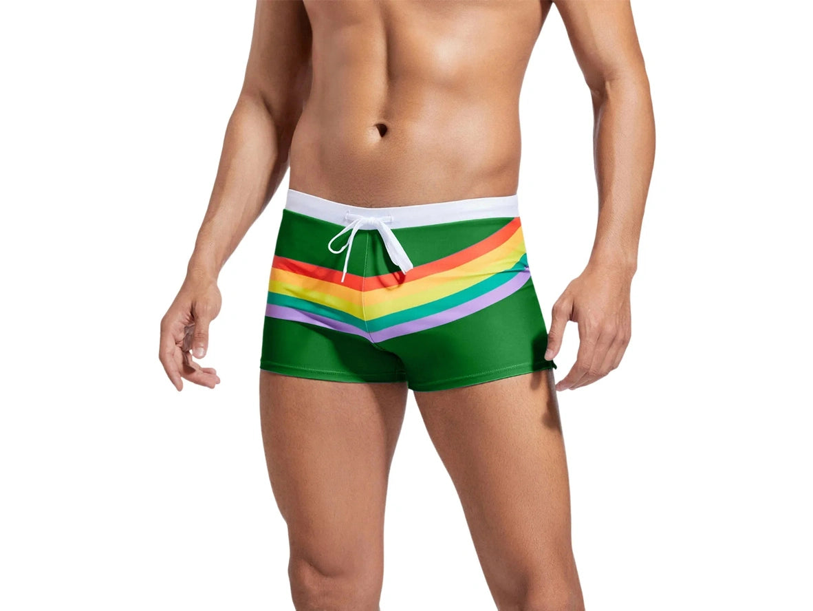 Gay Swim Trunks | Summer Pride Square Cut Trunks