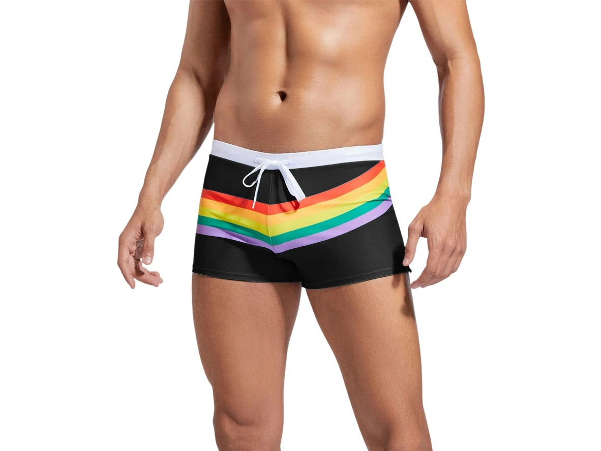 Gay Swim Trunks | Summer Pride Square Cut Trunks