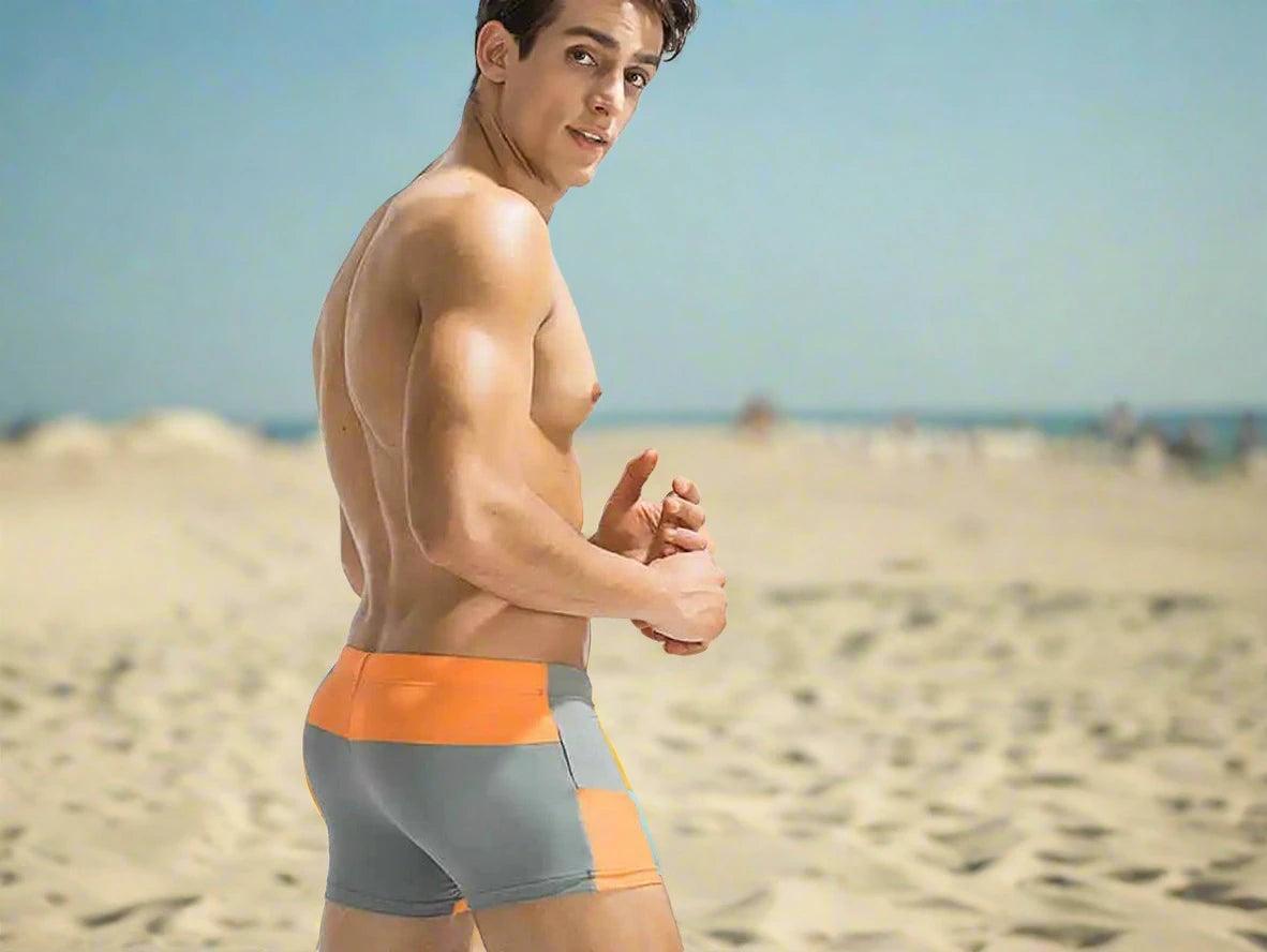 Gay Swim Trunks | Super-Hot Color Block Swim Trunks