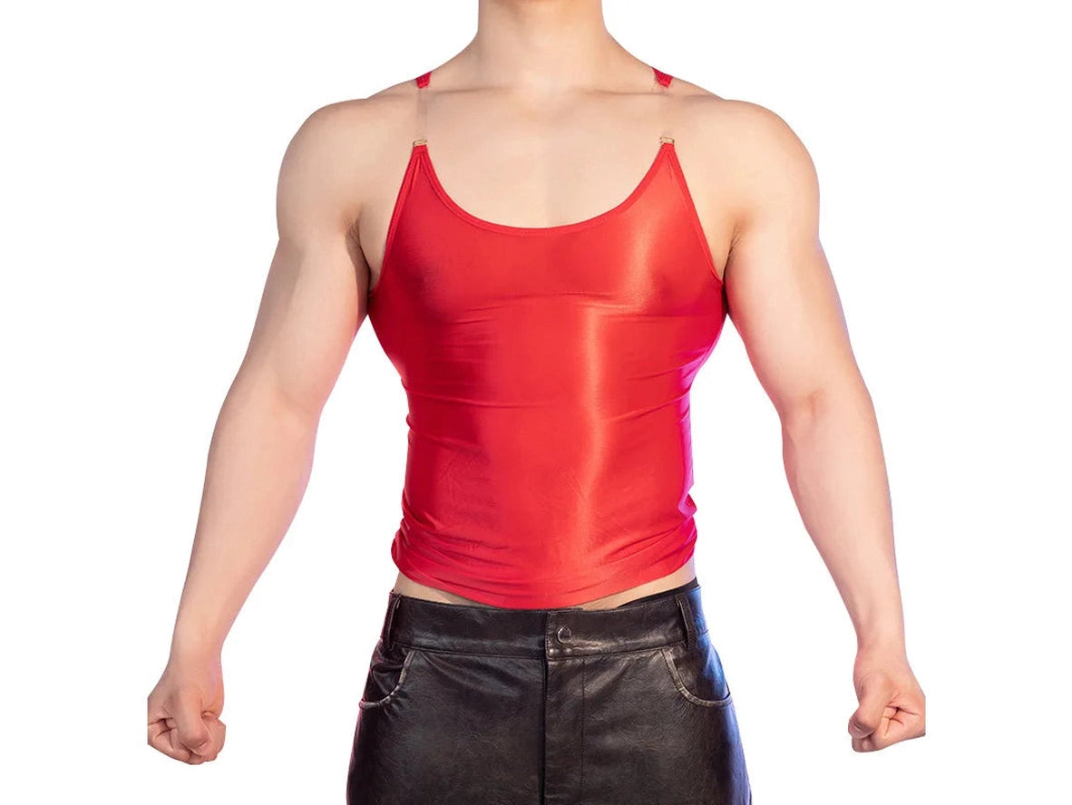 Gay Tank Tops | Shiny High Elasticity Clubwear Gym Tank Tops
