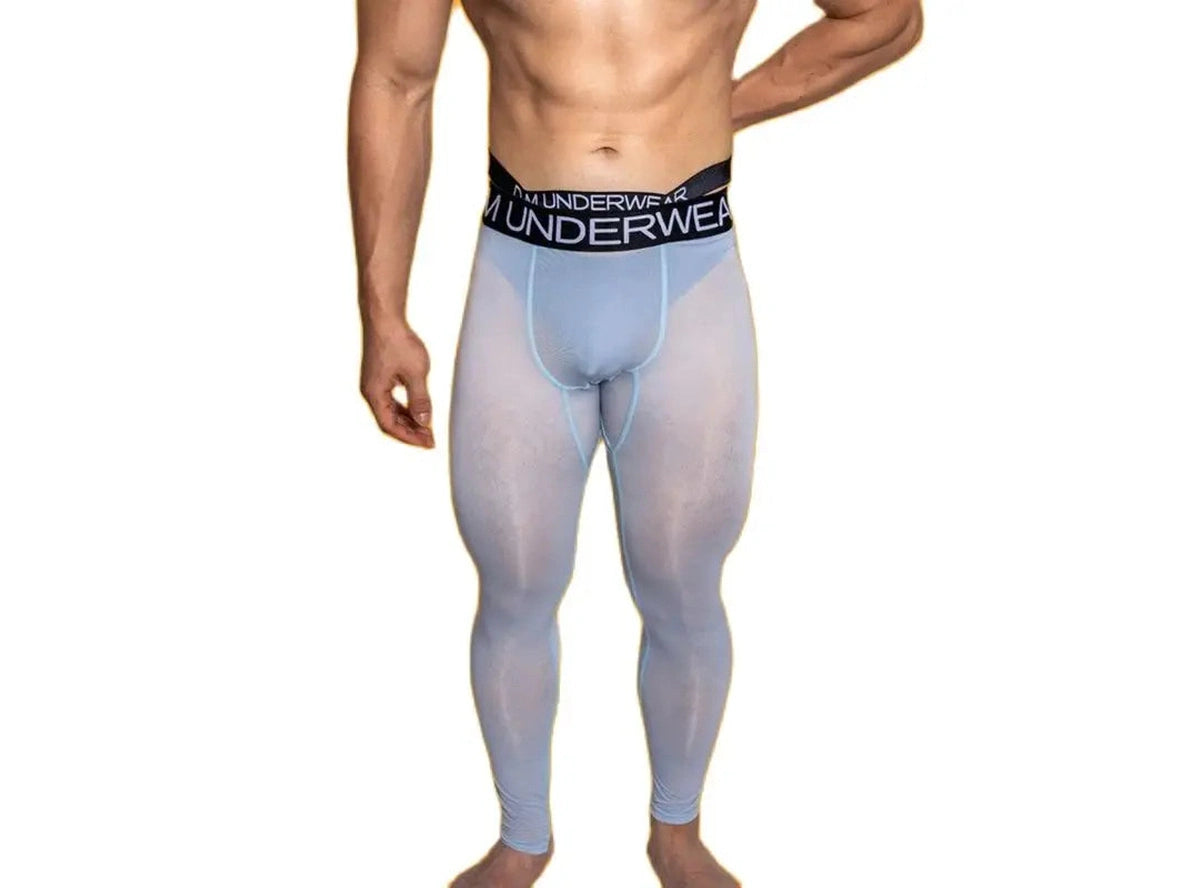 Gay Thermal Underwear | D.M Transparent Sexy Tight Long Johns