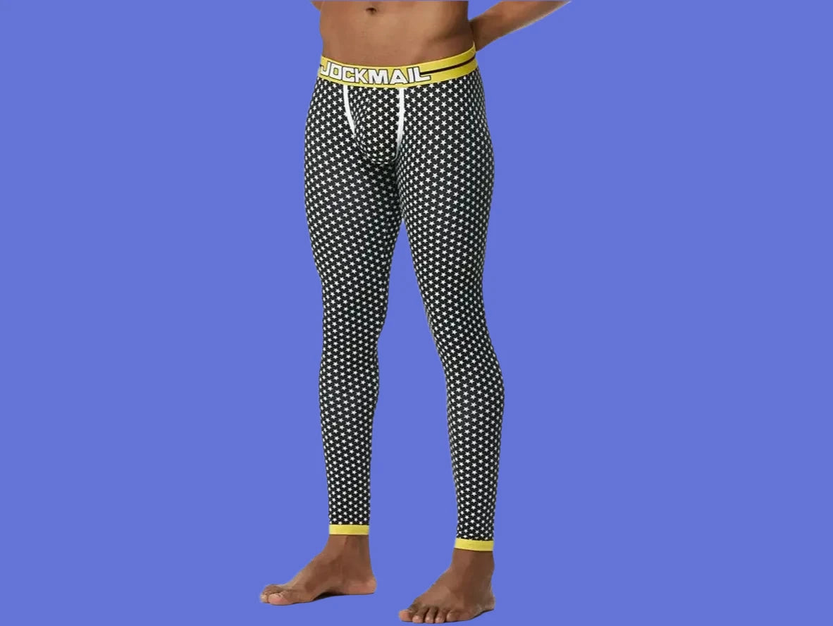 Gay Thermal Underwear | JOCKMAIL Black Star Long Johns