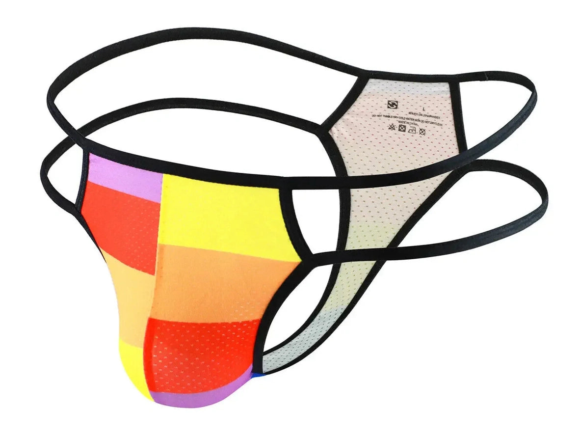 Gay Thongs | Double Strap Pride Thong
