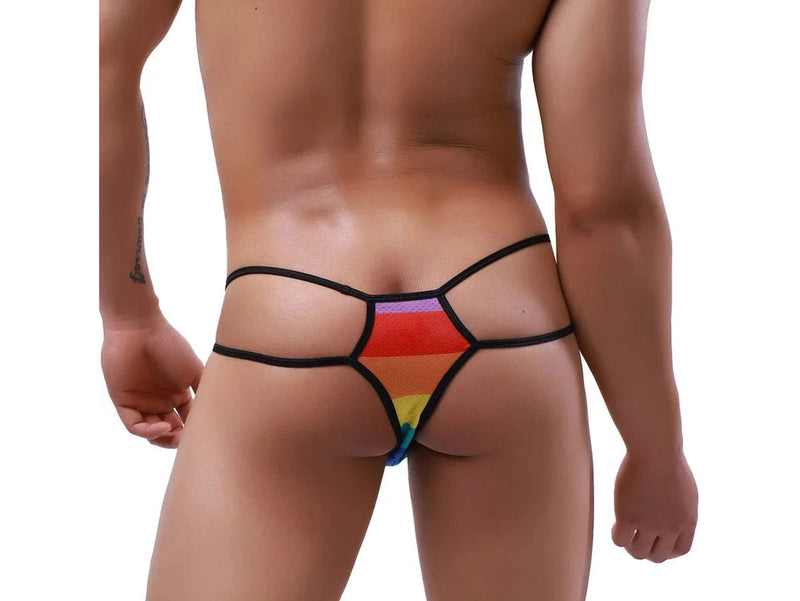 Gay Thongs | Double Strap Pride Thong