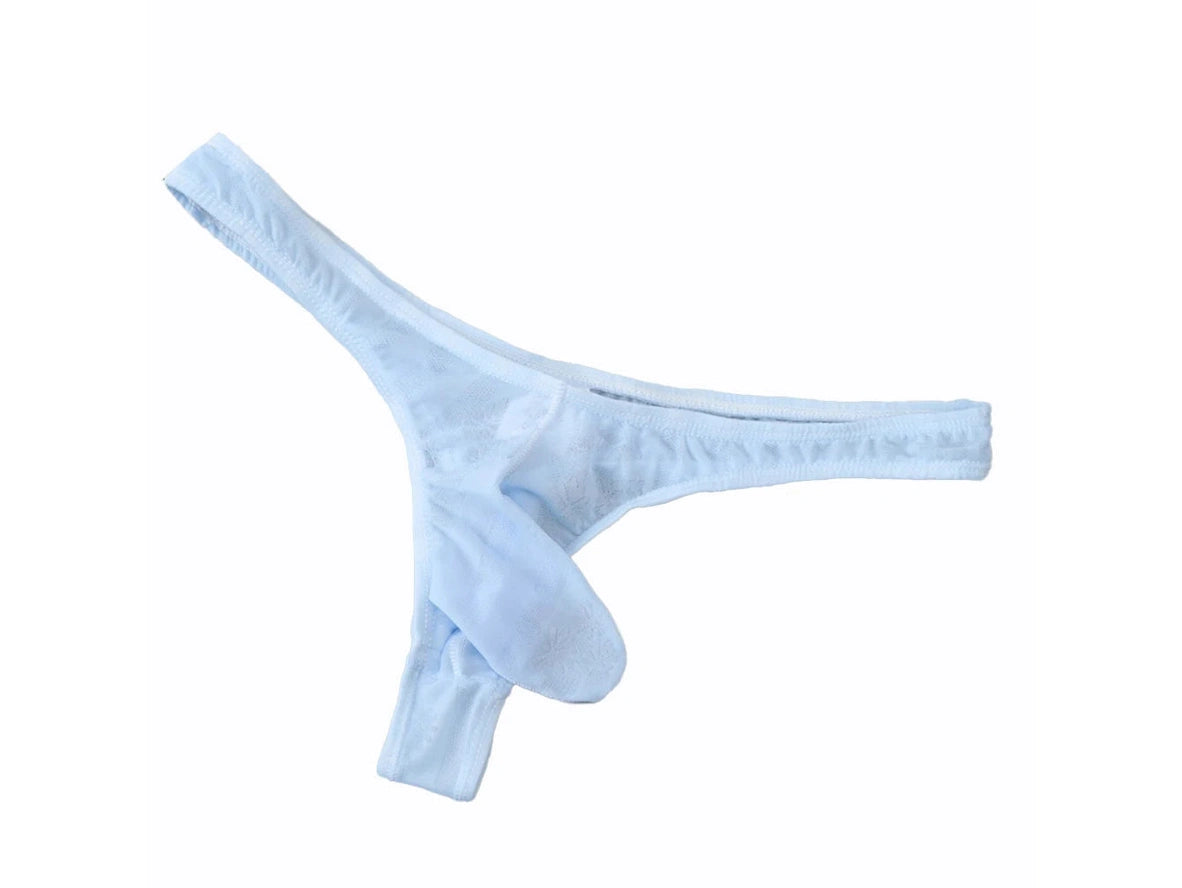Gay Thongs | Men&#39;s Sheer Ice Silk Bulge Pouch Thongs