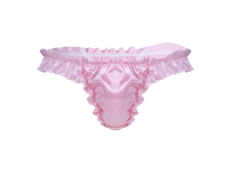 Gay Thongs | Shiny Ruffled Frilly Soft Lingerie