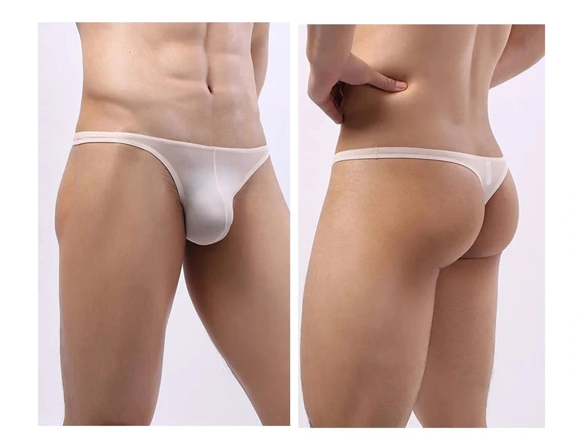 Gay Thongs | Transparent Low-Rise Ice Silk Underwear Thongs
