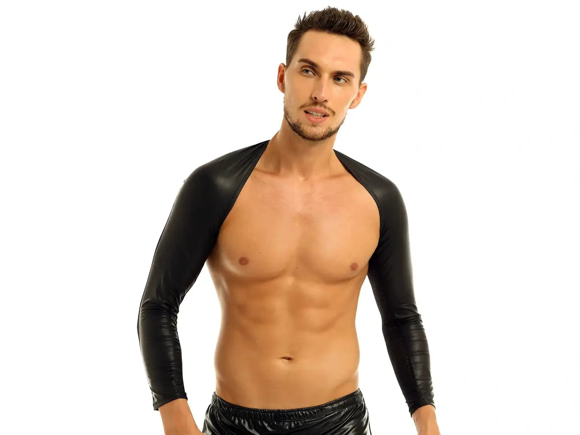 Gay Crop Top | Sexy Clubwear Faux Leather Crop Top